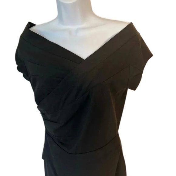 Robert Rodriguez black stretch sheath dress asymmetrical neckline Size 4 - Picture 3 of 7